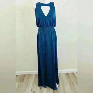 CRISTINAEFFE Sleeveless Sparkly Blue Formal Maxi Dress Size 42 or US size 8